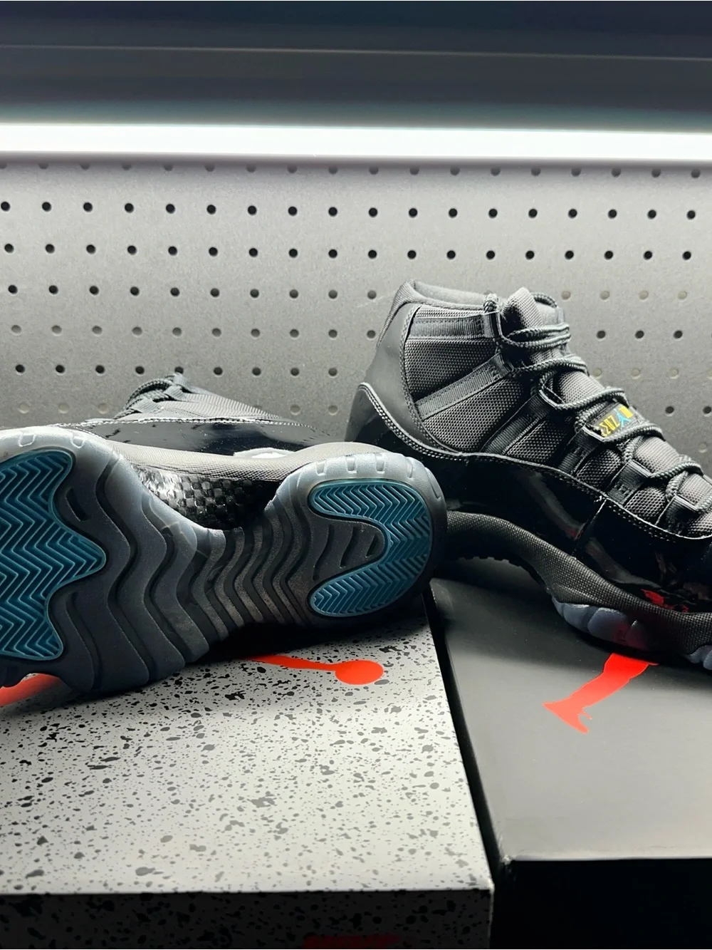 Jordan’s 11 Gamma Blue Men’s High-Top Sneakers